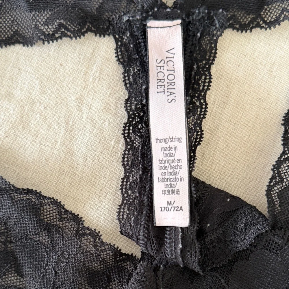 Victoria's Secret Black Lace panties with Silver Accents